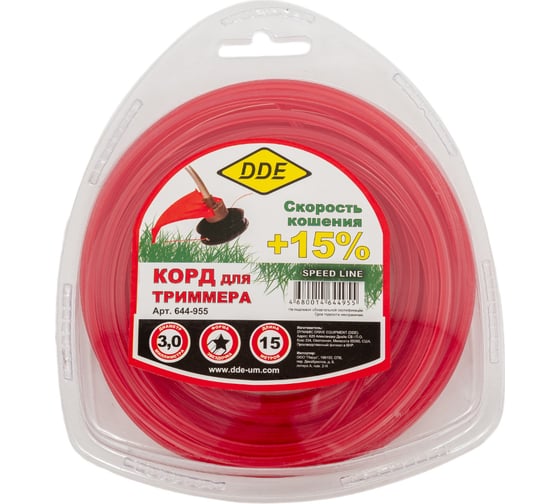 Корд триммерный Speed line (3.0 мм; 15 м; звезда) DDE 644-955
