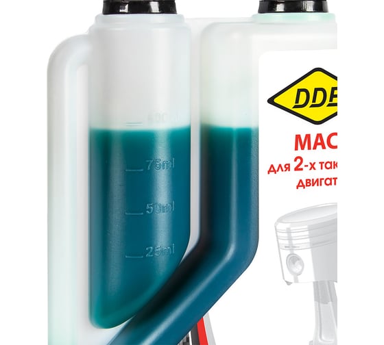Масло 2-тактное минеральное, 1 л, зеленое, стандарт API TB, с дозатором DDE 916-356