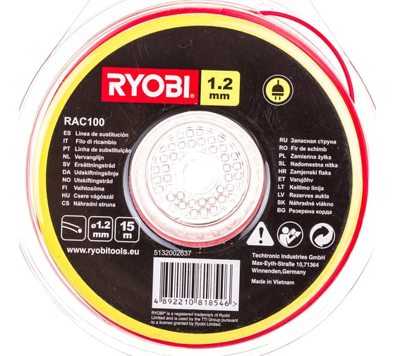 Леска (1.2 мм; 15 м; круглая) RAC100 Ryobi 5132002637