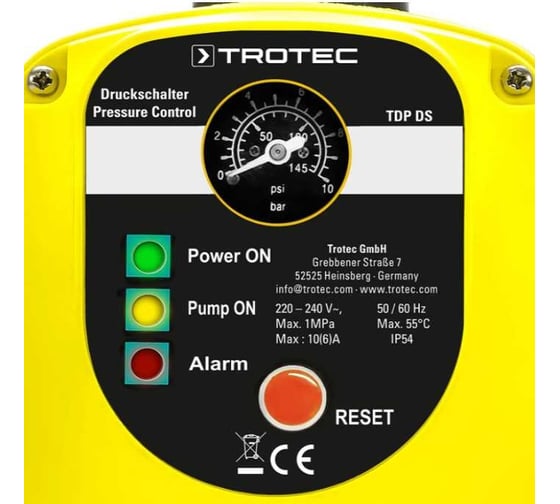 Реле давления электронное TDPDS без штекера TROTEC 4610000290