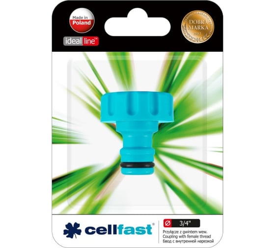 Коннектор с внутренней резьбой 3/4", упаковка - блистер Cellfast 50-215 1