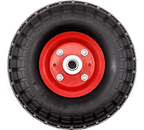 Колесо полиуретановое для тачки без камеры (10x3.5x4 pu; ось 20 мм; длина 70 мм) ENIFIELD 10x3.5x4 PU 20/70