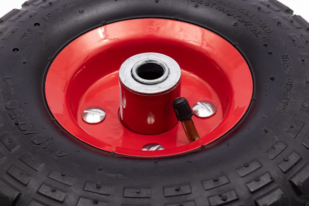 Колесо пневматическое для тачек (10x3.50-4; ось 16 мм; длина 80 мм ...