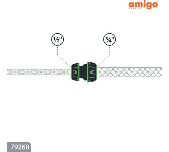 Коннектор соединительный 1/2-3/4 AMIGO 79260