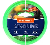 Леска Starline в блистере (15 м; 3.0 мм; звезда; зеленая) PATRIOT 805205013