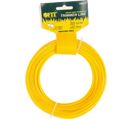 Леска (2.5 мм; 25 м; квадрат) для триммеров FIT 78007