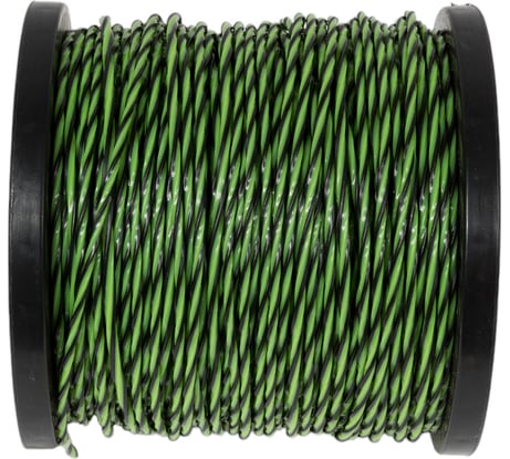 Леска триммерная «Витой квадрат двухкомпонентный усиленный», черно-зеленая, 3 мм, 80 м On 15-01-350