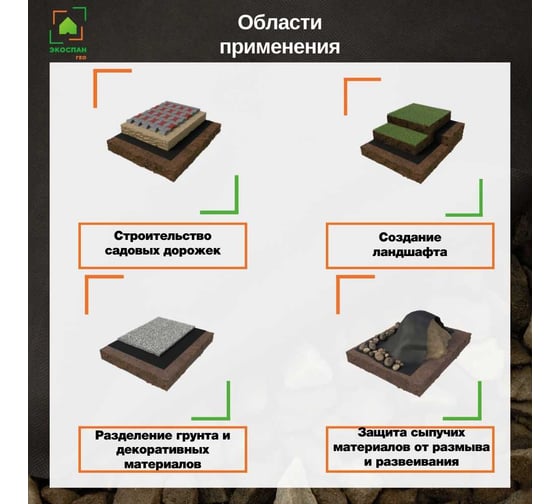 Гео 80 10х1.54 м, 15.4 м², черный Экоспан 36.11.00.01.02.080.0010.1540.00