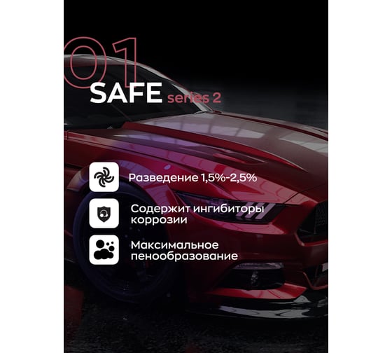 Бесконтактный автошампунь с защитой хрома и алюминия для предварительной очистки 01 safe серия 2 20 л Smart Open 150120S2