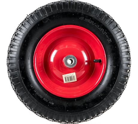 Колесо пневматическое 4.00-8 (390 мм; втулка 107 мм; подшипник 15 мм) для тачек WB 121S, WB 180S Tsunami D0KB8A4AIR40001