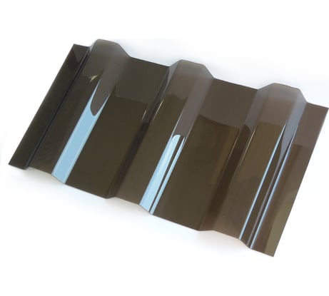 Профилированный монолитный поликарбонат мп/с-20 0.8 мм, 1800x1150 мм, (02 бронза, t25, 2uv) Novattro 4604638006784