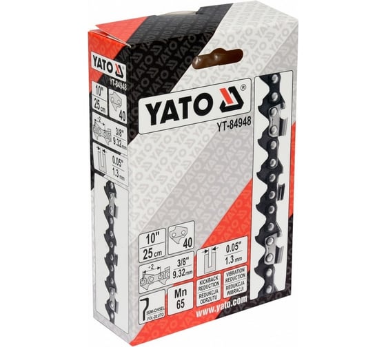 Цепь для бензопилы, 10", 3/8" YATO YT-84948