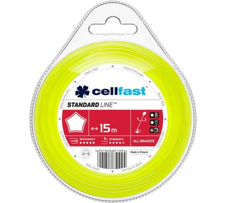 Леска для триммеров (звездочка 3,0 мм, 15 м) Cellfast 35-022