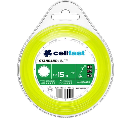 Леска для триммеров (круг 1,6 мм, 15 м) Cellfast 35-002