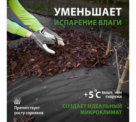 Спанбонд 120 для ландшафтных работ 12х0,8 м Без бренда 94084