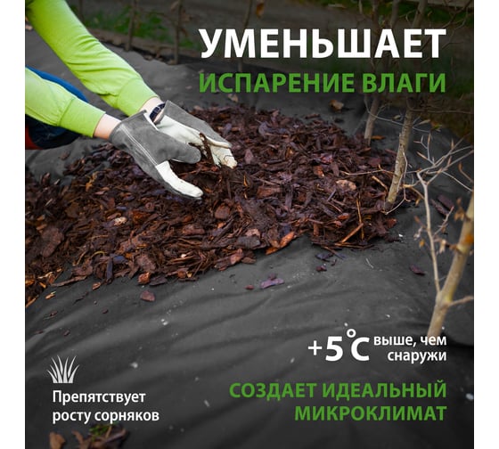 Спанбонд 150 для ландшафтных работ 12х0,8 м Без бренда 94086