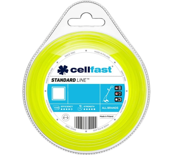 Леска STANDARD (1.3 мм; 15 м; квадрат) для триммеров Cellfast 35-010 1