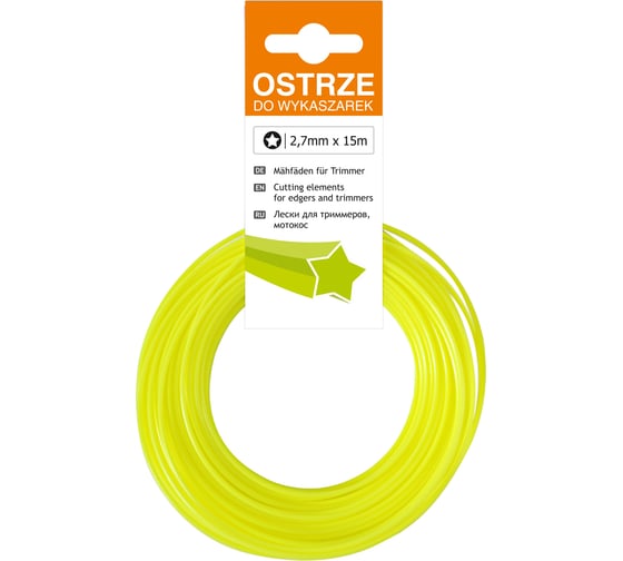 Леска ECO (15 м; 2.7 мм; звездочка) для триммеров Cellfast 37-036 1