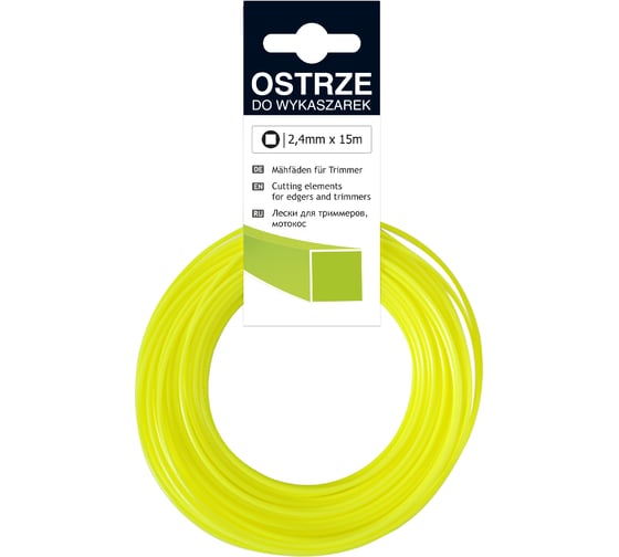 Леска ECO (15 м; 2.4 мм; квадрат) для триммеров Cellfast 37-023 1