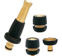 Набор латунный для шланга (2 соединителя 1/2-5/8 ", переходник 3/4", наконечник 1/2''- 5/8'') GF 2422 18123