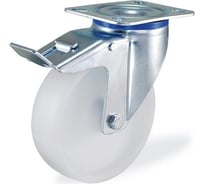 Поворотная колесная опора с площадкой, с тормозом 150 мм, 180 кг KAMA K-3302-MMB-150-F18