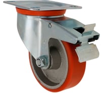 Колесо с поворотной платформой и тормозом 125 мм EMES EZ01VKP125X40F