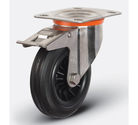 Колесо с поворотной платформой и тормозом 150 мм EMES EZ01MKR150X45FSS 1