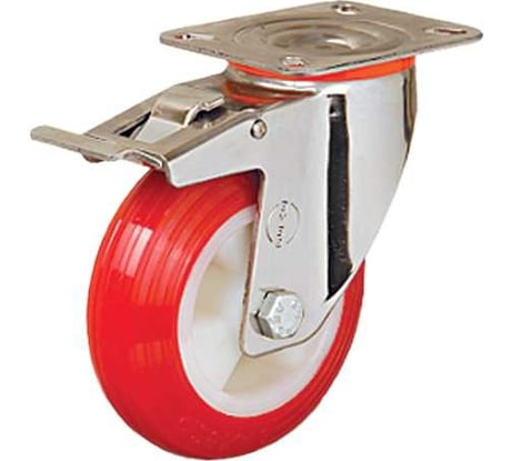 Колесо с поворотной платформой и тормозом 100 мм EMES EM01ZKP100X30FSS