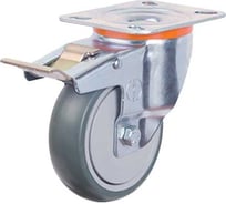 Колесо с поворотной платформой и тормозом 100 мм EMES EM01MBT100X32F