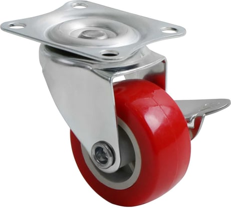 Колесная опора с поворотной площадкой 38 мм с тормозом MF 18004v