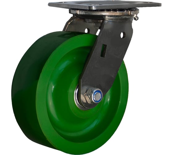 Колесо поворотное зеленое, полиуретан/нержавейка, 200 мм MFK-TORG SS6680-01-SPU SPU-6683200 1