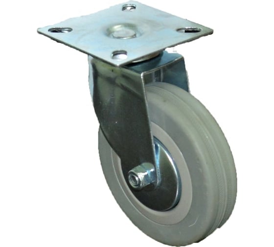 Колесо серая мягкая резина поворотное FCG55 125 мм MFK-TORG 5053125М