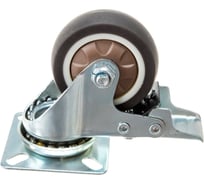 Колесо коричневая мягкая резина поворотное с тормозом SCGB(M)25 50 мм MFK-TORG 7054050