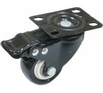 Колесо поворотное черная резина с тормозом 63 мм MFK-TORG 4054063