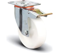Колесо нейлоновое поворотное с тормозом 200 мм MFK-TORG EM01-ZKZ-200-F