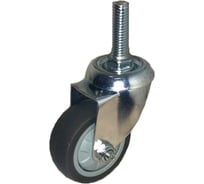 Колесо темно-серая мягкая гладкая резина крепление болтом М10 SCTG93 75 мм MFK-TORG 8062075M