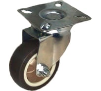 Колесо коричневая мягкая резина поворотное SCG93 75 мм MFK-TORG 7053075