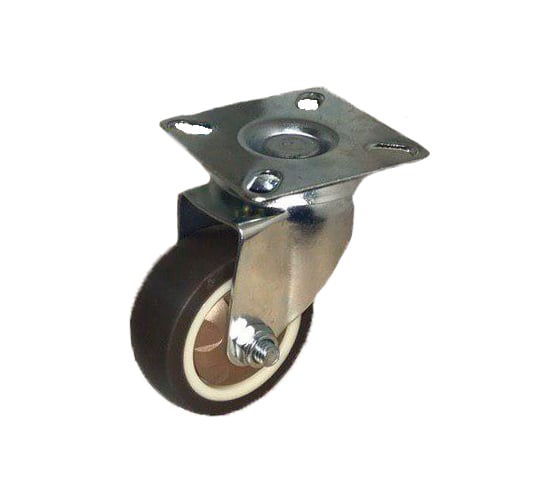 Колесо коричневая мягкая резина поворотное SCG93 75 мм MFK-TORG 7053075