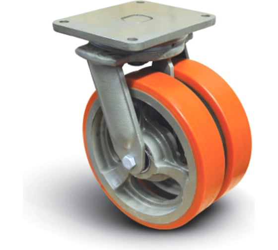 Колесо полиуретановое сдвоенное поворотное 350 мм MFK-TORG EW01-VBP-350 1
