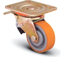 Колесо полиуретановое поворотное с тормозом 125 мм MFK-TORG ED01-VBP-125-F