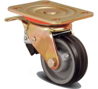 Колесо большегрузное обрезиненное поворотное с тормозом 80 мм MFK-TORG ED01 VBR 80 F