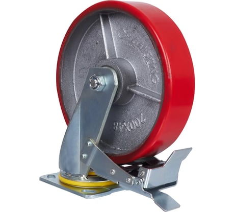 Колесо большегрузное с полиуретановой шинкой С-4102-DUS поворотное с тормозом г/п 1100 кг EURO-LIFT 00018528