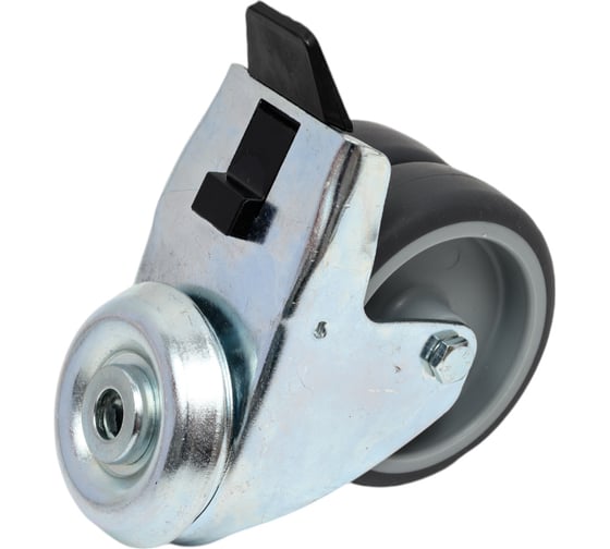 Колесная опора сдвоенная под болт с тормозом Inford E14 TPPE 075 HB4 with bolt hole