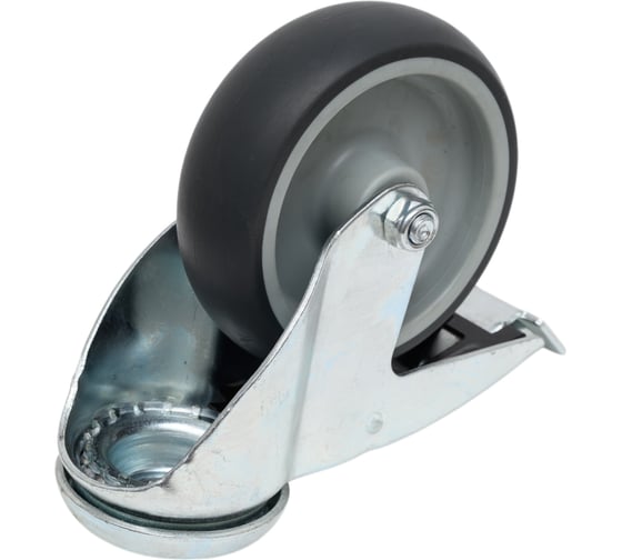 Колесная опора под болт с тормозом Inford E15 TPPJ 100 HB3 steel total brake