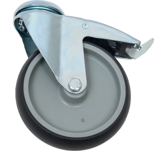 Колесная опора под болт с тормозом Inford E15 TPPJ 125 HB3 steel total brake 1