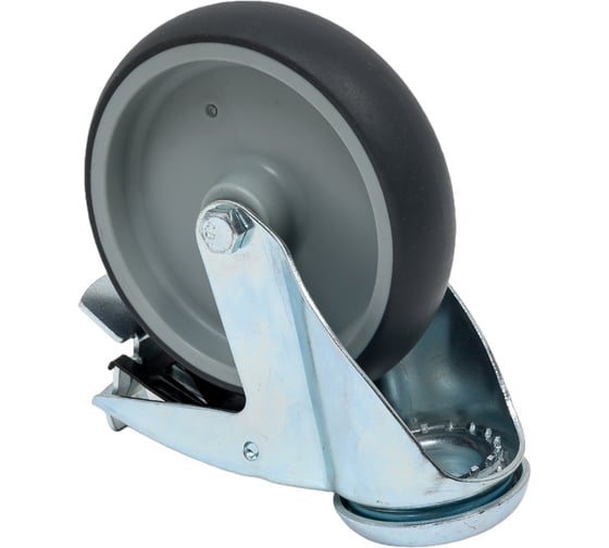 Колесная опора под болт с тормозом Inford E15 TPPJ 125 HB3 steel total brake