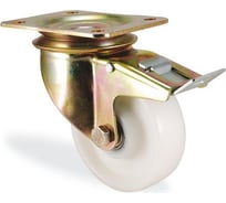 Большегрузная полиамидная поворотная колесная опора с тормозом, 100 мм KAMA K-4102-RPR-100-F18