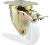 Большегрузная полиамидная поворотная колесная опора с тормозом, 80 мм KAMA K-4102-RPR-080-F18
