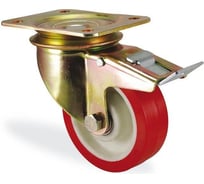 Большегрузная поворотная колесная опора с тормозом, 150 мм KAMA K-4102-PUR-150-F18