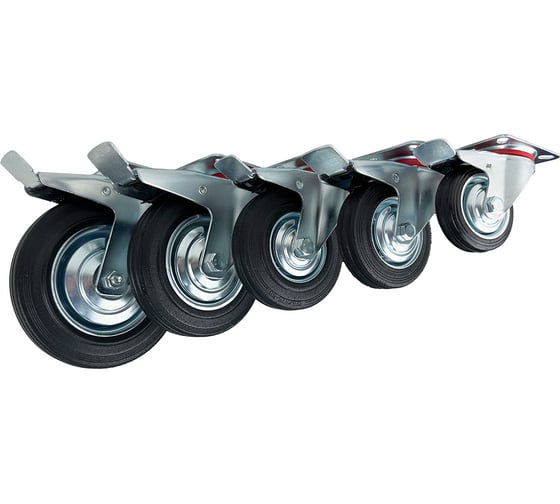 Опора поворотная колесная с тормозом 160x36 мм, резина черная SCb63 HITCH SZ084868